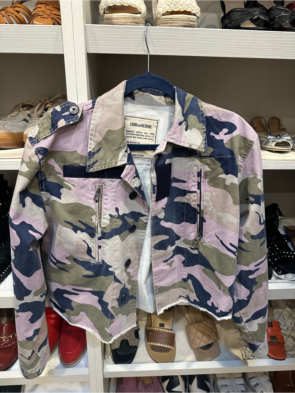 Zadig & Voltaire Crop Camouflage Jacket